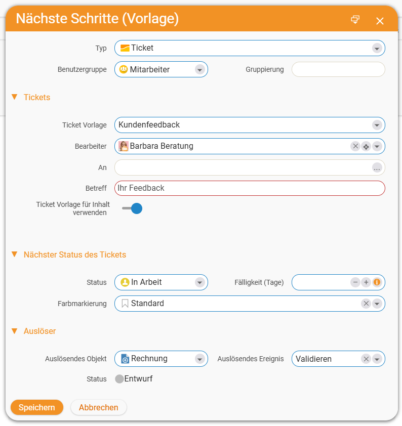 Nächste Schritte für Ihre Belege