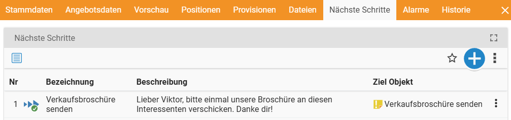 Screenshot nächste Schritte