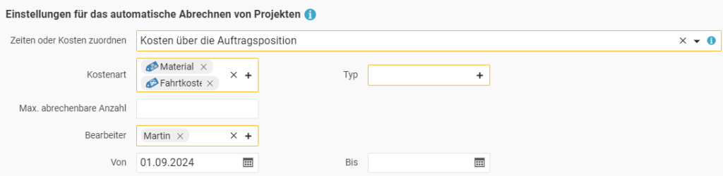 Neue Kostenabrechnung analog zu Zeiten
