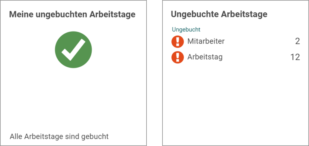 Ungebuchte Arbeitstage auf einen Blick