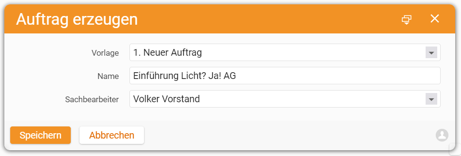 Workflow - Auftrag erstellen | teamspace