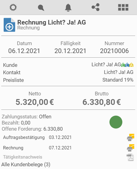 Rechnungsübersicht | teamspace